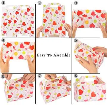 Valentine’s Treat Boxes Gift Bags - 28 Pack Valentines Candy Bags Goodie Bags for Party Supplies, Valentines Day Party Favors for Kids, 7 Patterns Valentines Bags for Wrapped Gifts Party Decorations