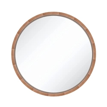 SIERSOE Round Wood Mirror - 30 Inch Rustic Decor