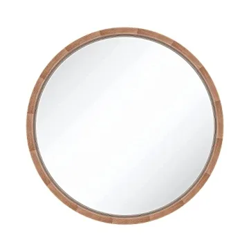SIERSOE Round Wood Mirror - 30 Inch Rustic Decor