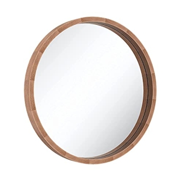 SIERSOE Round Wood Mirror - 30 Inch Rustic Decor