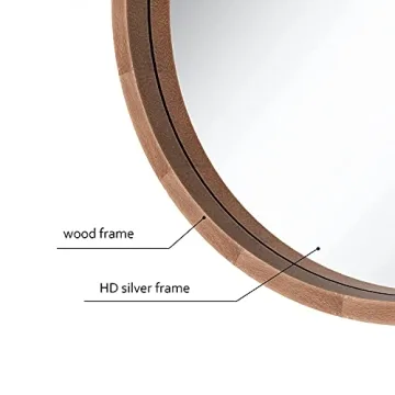 SIERSOE Round Wood Mirror - 30 Inch Rustic Decor