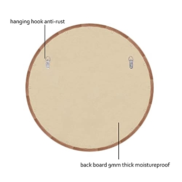 SIERSOE Round Wood Mirror - 30 Inch Rustic Decor