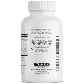 Bronson Super B Vitamin B Complex Sustained Slow Release (Vitamin B1, B2, B3, B6, B9 - Folic Acid, B12) Contains All B Vitamins 100 Tablets