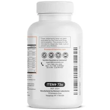 Bronson Super B Vitamin B Complex Sustained Slow Release (Vitamin B1, B2, B3, B6, B9 - Folic Acid, B12) Contains All B Vitamins 100 Tablets