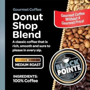Black Pointe Bay Coffee, Donut Shop Blend, Medium Roast, 42 Count Single Serve Coffee Pods for Keuri...