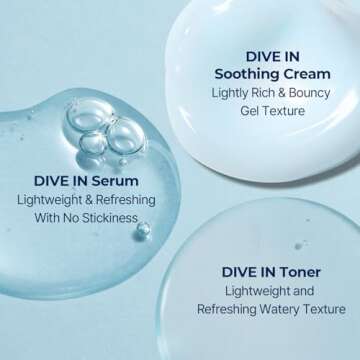 Torriden DIVE-IN Low-Molecular Hyaluronic Acid Serum, 1.69 fl oz + Toner 10.14 fl oz + Soothing Cream 3.38 fl oz | Vegan Clean Cruelty Free Facial Ampoule Moisturizer Alcohol-free Fragrance-free