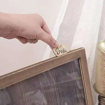 Y&K Wedding Guest Book with Wooden Hearts for Memorable Events