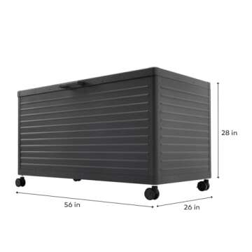 MIRADOR 175 Gallon Outdoor Deck Box with Wheels - Versatile Storage