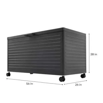 MIRADOR 175 Gallon Outdoor Deck Box with Wheels - Versatile Storage