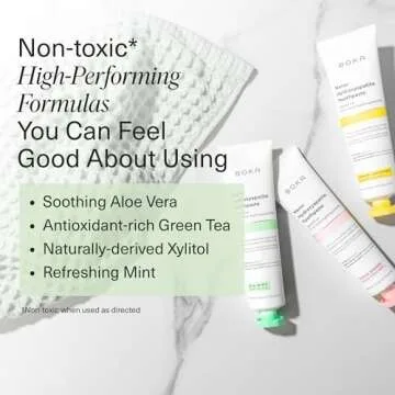 Boka Fluoride Free Toothpaste Nano Hydroxyapatite, Helps Remineralize, Appropriate for Sensitive Teeth, Whitening - for Adult, Kids Oral Care - Ela Mint, Coco Ginger, Lemon Lavender Flavor, 3 Pieces