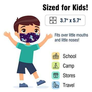 WECARE Individually Wrapped Face Masks for KIDS - 50 Pack - Unicorn