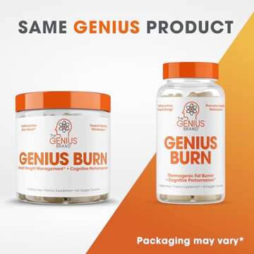 Genius Thermogenic Fat Burner, 60 Diet Veggie Pills - Weight Loss & Metabolism Supplement, Appetite ...
