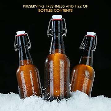 YEBODA Amber Glass Beer Bottles for Home Brewing