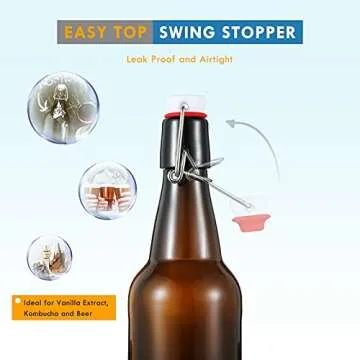 YEBODA Amber Glass Beer Bottles for Home Brewing