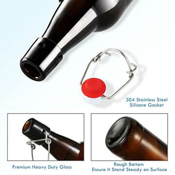 YEBODA Amber Glass Beer Bottles for Home Brewing