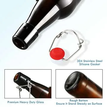 YEBODA Amber Glass Beer Bottles for Home Brewing