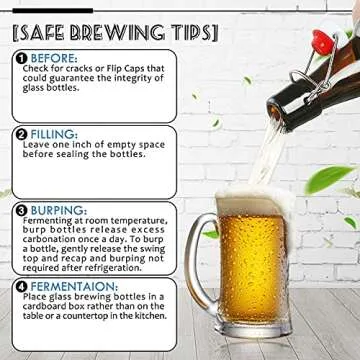 YEBODA Amber Glass Beer Bottles for Home Brewing