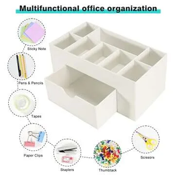 WWXICLG Desk Organizer with 8 Compartments for Home & Office