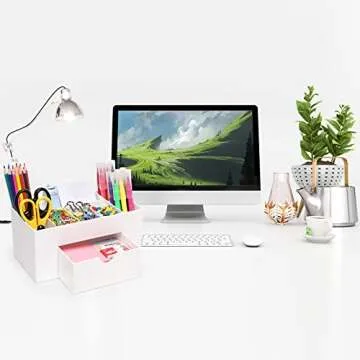 WWXICLG Desk Organizer with 8 Compartments for Home & Office