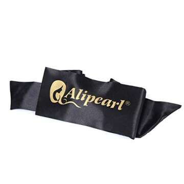 Ali Pearl Edge Wrap for Black Hair-Satin Edge Laying Scarf for Lace Frontal Wigs Soft Women's Satin ...