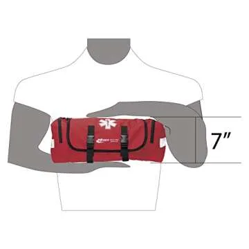 MFASCO First Aid Kit - Fully Stocked Portable Reflective Bag -First Responder Emergency Response Kit -for Natural Disaster Preparedness - Customizable Storage -Includes 415 Pcs First Aid Supplies- Red