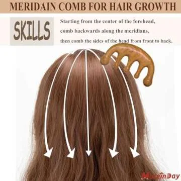 Moreinday 2 Pack Wooden Scalp Massager Hair Growth Comb, Massage Comb for Scalp Relax, Wood Head Massager Scalp Gua Sha Comb for Women Men - Green Sandalwood