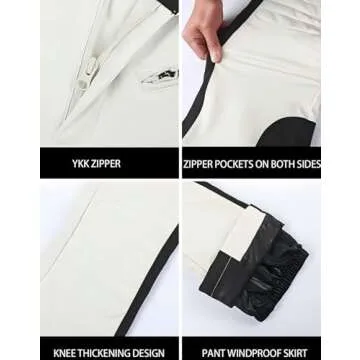 GSOU SNOW Womens Ski Pants Snow Snowboarding Insulated Waterproof Windproof Winter Outdoor Hiking Warm