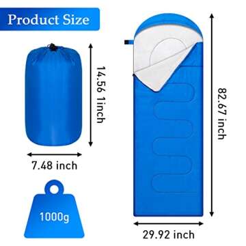 OBTANIM Camping Sleeping Bags Portable Waterproof Sleeping Bag for Adults Kids 4 Seasons Winter, Fal...
