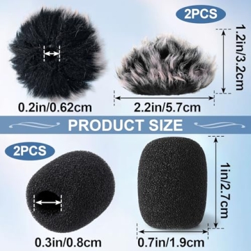 Mini Foam Microphone Windscreens & Furry Covers