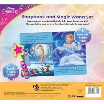 Disney Princess Moana, Belle, Cinderella, and more! - Magical Moments! Storybook and Magic Wand Toy ...
