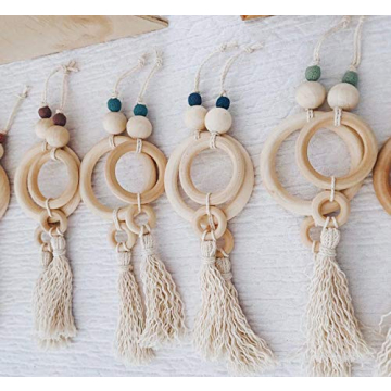 Unfinished Wood Rings - 20 Pack for Crafts & Teething