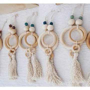 Unfinished Wood Rings - 20 Pack for Crafts & Teething