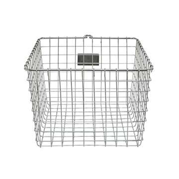 Spectrum Diversified 47970 Wire, Vintage Locker Basket Style, Rustic Farmhouse Chic, Steel Storage for Closets, Pantry, Kitchen, Garage, Bathroom & More, Medium, Pack of 1, Chrome