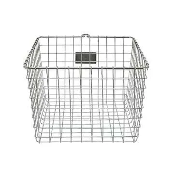 Spectrum Diversified 47970 Wire, Vintage Locker Basket Style, Rustic Farmhouse Chic, Steel Storage for Closets, Pantry, Kitchen, Garage, Bathroom & More, Medium, Pack of 1, Chrome