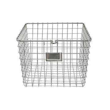 Spectrum Diversified 47970 Wire, Vintage Locker Basket Style, Rustic Farmhouse Chic, Steel Storage for Closets, Pantry, Kitchen, Garage, Bathroom & More, Medium, Pack of 1, Chrome