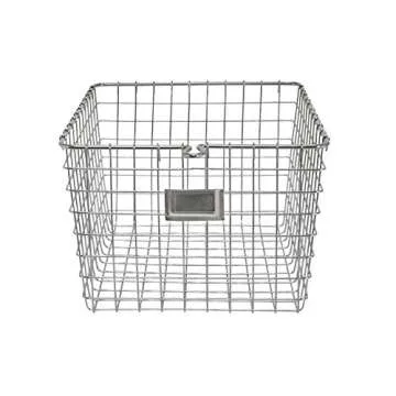 Spectrum Diversified 47970 Wire, Vintage Locker Basket Style, Rustic Farmhouse Chic, Steel Storage for Closets, Pantry, Kitchen, Garage, Bathroom & More, Medium, Pack of 1, Chrome