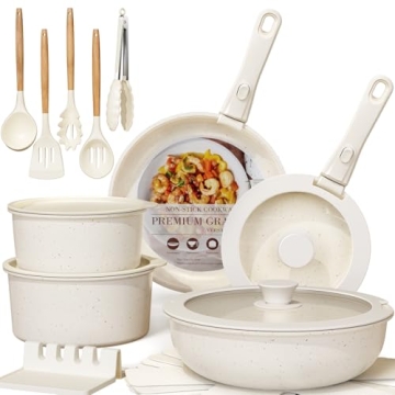 Astercook 21 Pcs Non-Stick Ceramic Cookware Set