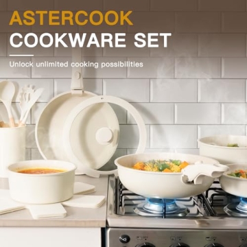Astercook 21 Pcs Non-Stick Ceramic Cookware Set