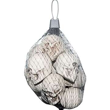 The Gothic Collection Bag of 12 Mini Skull Heads for Haunted House Decorating