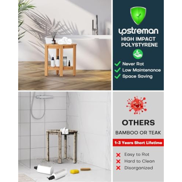 Upstreman 12" Corner Shower Bench for Easy Bathroom Style
