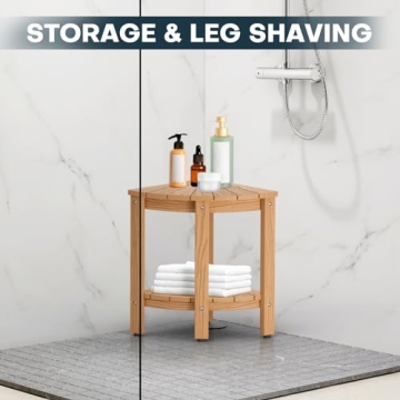 Upstreman 12" Corner Shower Bench for Easy Bathroom Style