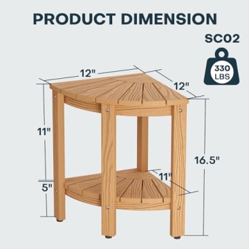 Upstreman 12" Corner Shower Bench for Easy Bathroom Style