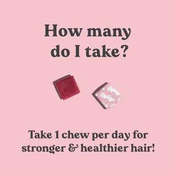 Chewsy - Beautiful Hair - Support for Stronger, Healthy Hair - with Biotin, Horsetail Extract, Goji Berry & Vitamins - Sweet Raspberry, 30-Day Supply