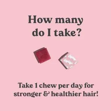 Chewsy - Beautiful Hair - Support for Stronger, Healthy Hair - with Biotin, Horsetail Extract, Goji Berry & Vitamins - Sweet Raspberry, 30-Day Supply
