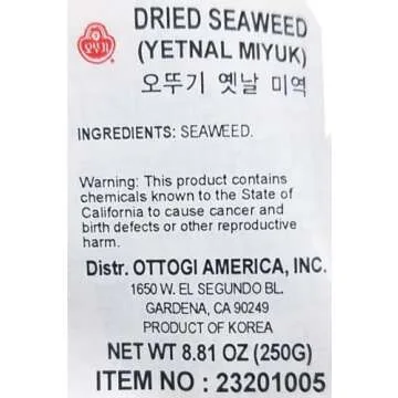 Premium OTTOGI Dried Seaweed Wakame for Cooking