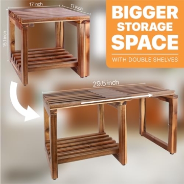 Adjustable Shower Bench for Seniors - ENKEZI 29 in