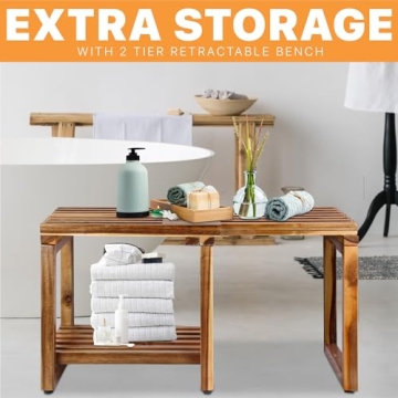 Adjustable Shower Bench for Seniors - ENKEZI 29 in
