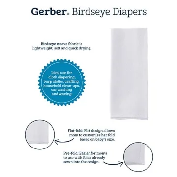 Gerber Prefold Diapers - Soft, Absorbent and Eco-friendly