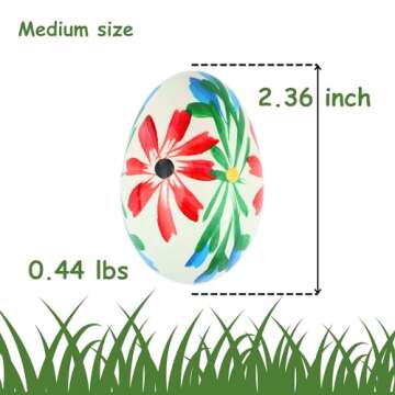 VESPLO Hand Painted Wooden Easter Eggs - Vibrant Decor