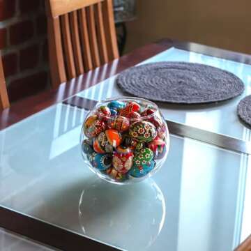 VESPLO Hand Painted Wooden Easter Eggs - Vibrant Decor